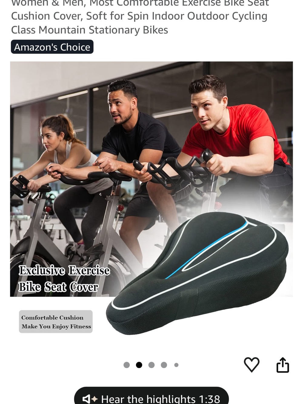 Men's Black & Blue Bike Saddle Cover - Comfort Cushion
